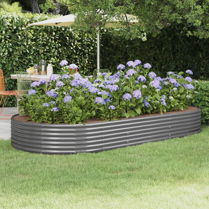 vidaXL Carré potager en acier galvanisé 296x140x36 cm Gris