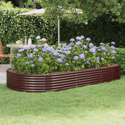 vidaXL Jardinière surélevée en acier galvanisé 296x140x36 cm Marron