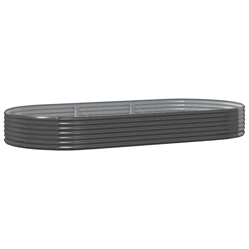 vidaXL Carré potager en acier galvanisé 296 x 140 x 36 cm anthracite