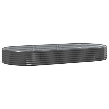 vidaXL Carré potager en acier galvanisé 296 x 140 x 36 cm anthracite