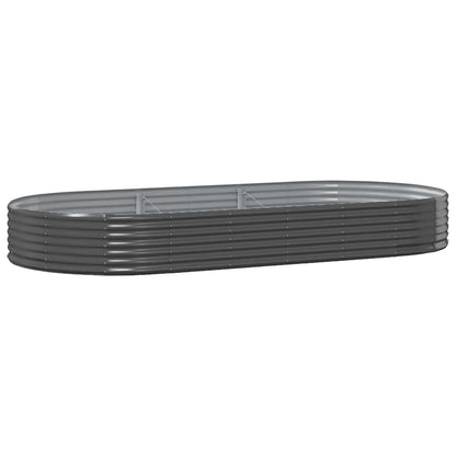 vidaXL Carré potager en acier galvanisé 296 x 140 x 36 cm anthracite