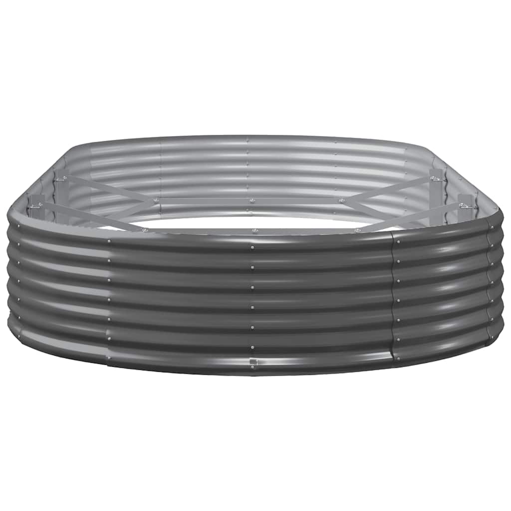 vidaXL Carré potager en acier galvanisé 296 x 140 x 36 cm anthracite