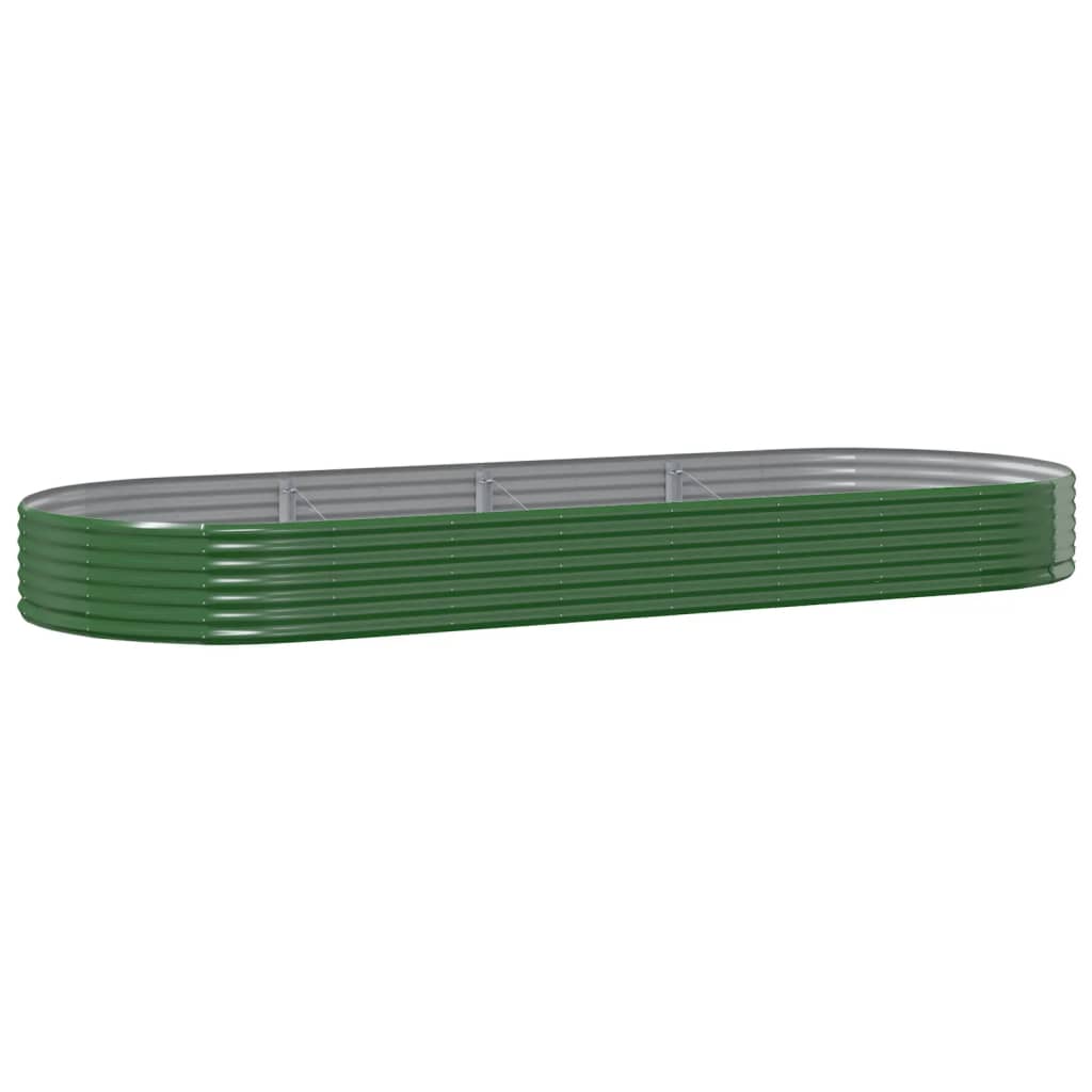 vidaXL Carré potager en acier galvanisé 373x140x36 cm Vert