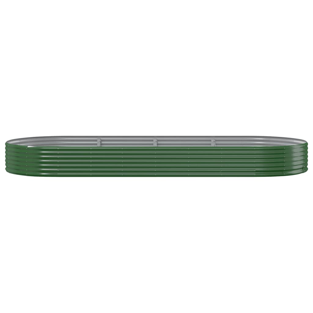 vidaXL Carré potager en acier galvanisé 373x140x36 cm Vert