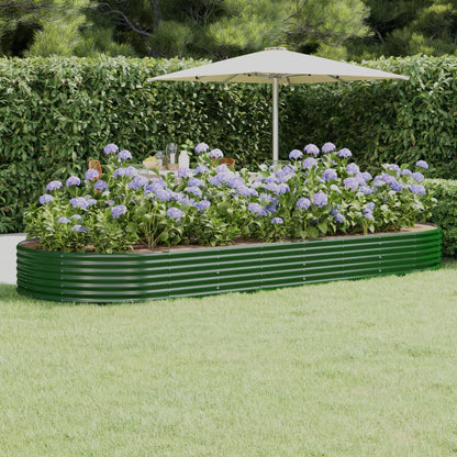 vidaXL Carré potager en acier galvanisé 373x140x36 cm Vert