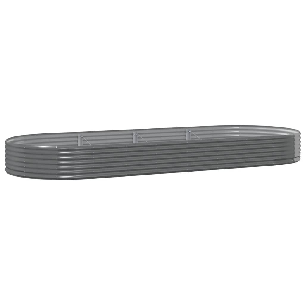 vidaXL Carré potager en acier galvanisé 373x140x36 cm Gris