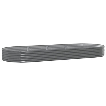 vidaXL Carré potager en acier galvanisé 373x140x36 cm Gris