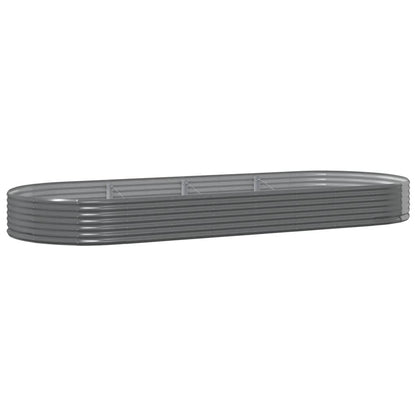 vidaXL Carré potager en acier galvanisé 373x140x36 cm Gris