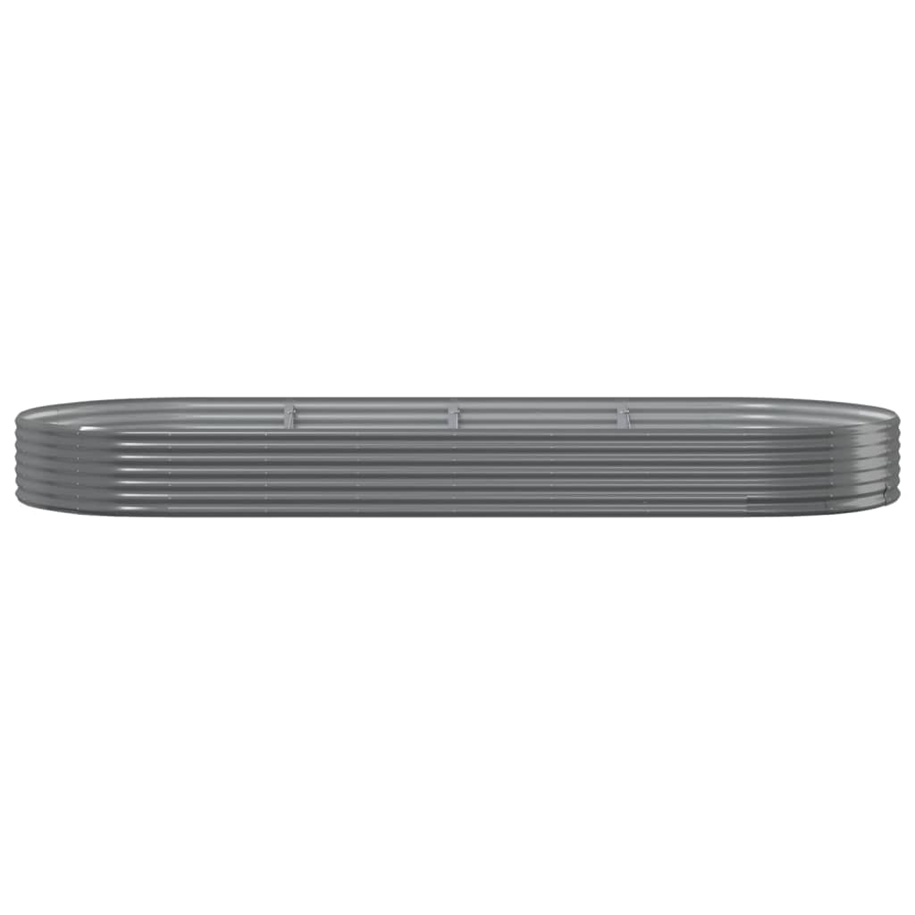 vidaXL Carré potager en acier galvanisé 373x140x36 cm Gris