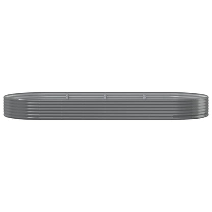 vidaXL Carré potager en acier galvanisé 373x140x36 cm Gris