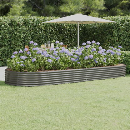 vidaXL Carré potager en acier galvanisé 373x140x36 cm Gris