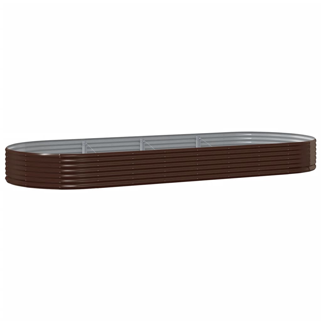 vidaXL Carré potager en acier galvanisé 373x140x36 cm marron