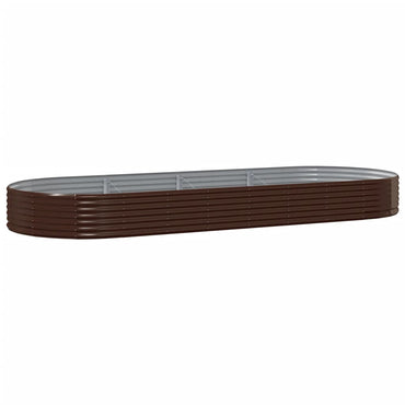 vidaXL Carré potager en acier galvanisé 373x140x36 cm marron