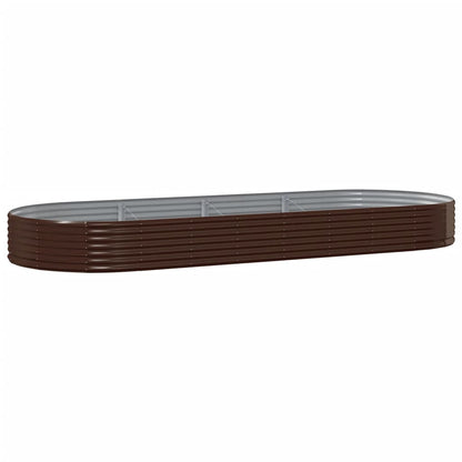 vidaXL Carré potager en acier galvanisé 373x140x36 cm marron