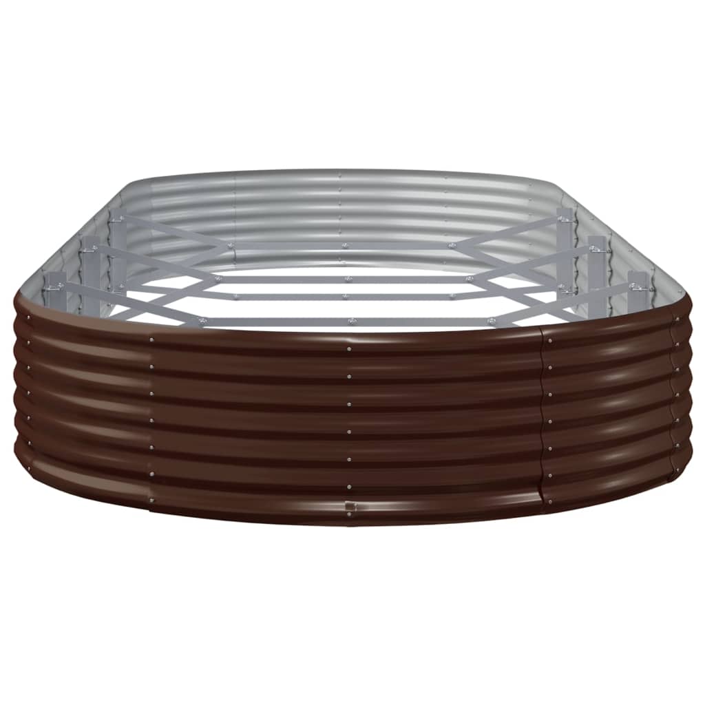 vidaXL Carré potager en acier galvanisé 373x140x36 cm marron