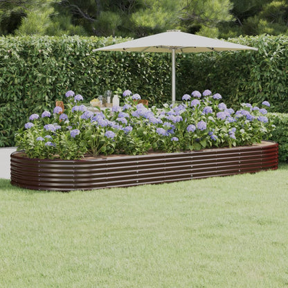 vidaXL Carré potager en acier galvanisé 373x140x36 cm marron