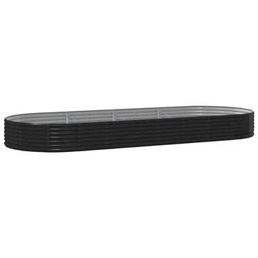vidaXL Carré potager en acier galvanisé 373x140x36 cm anthracite