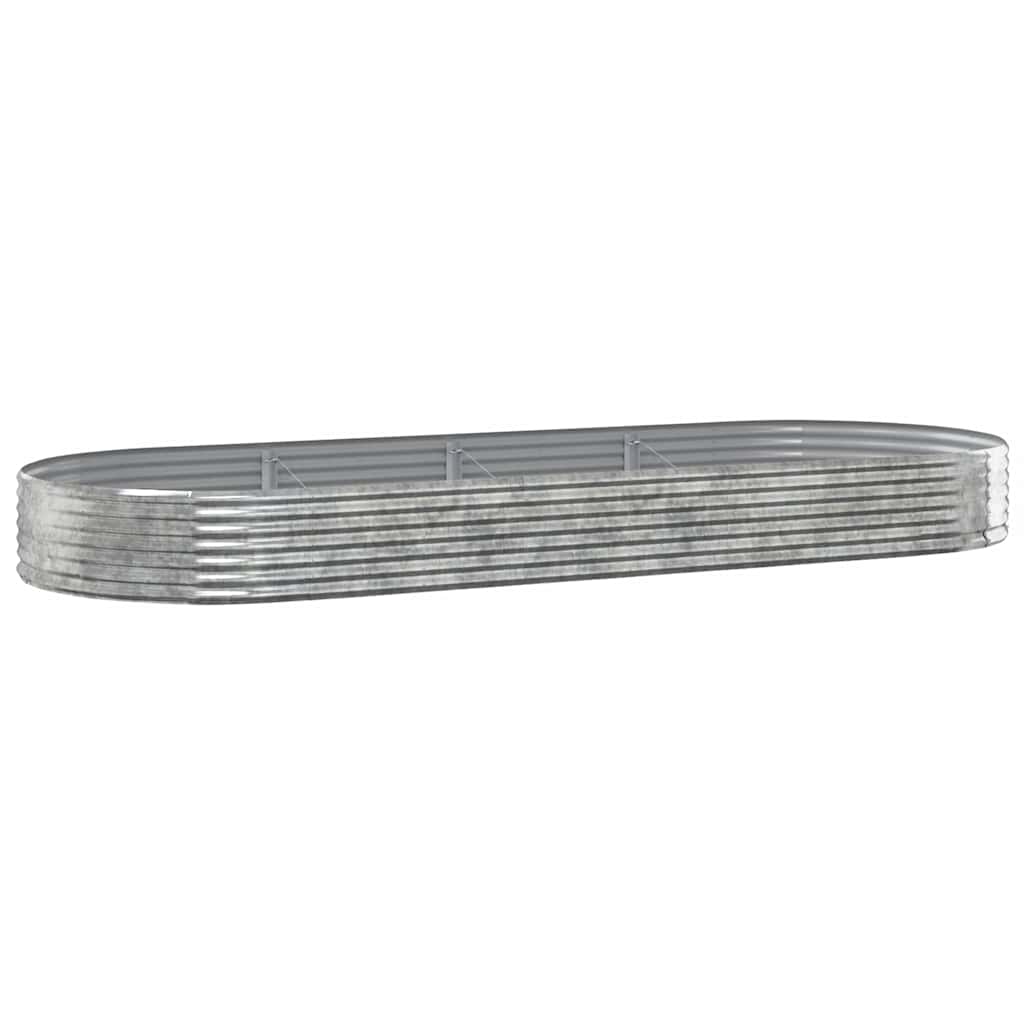 vidaXL Carré potager en acier galvanisé 373x140x36 cm Argenté