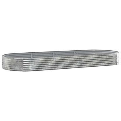 vidaXL Carré potager en acier galvanisé 373x140x36 cm Argenté