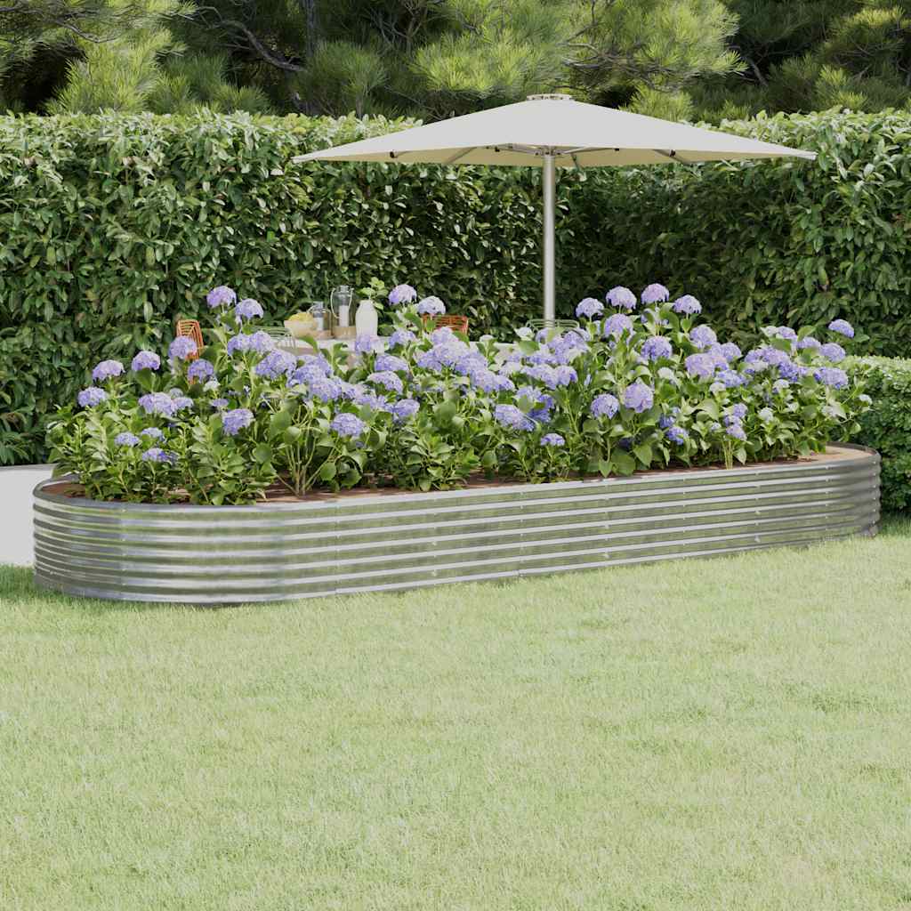 vidaXL Carré potager en acier galvanisé 373x140x36 cm Argenté
