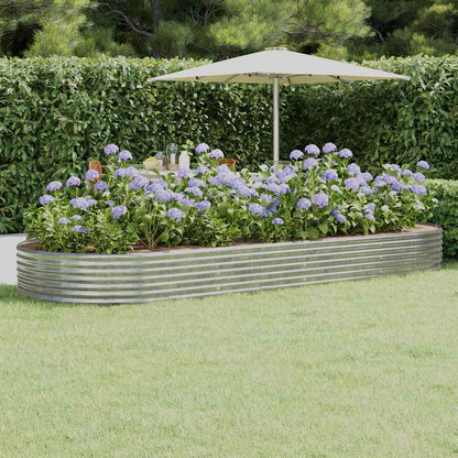 vidaXL Carré potager en acier galvanisé 373x140x36 cm Argenté