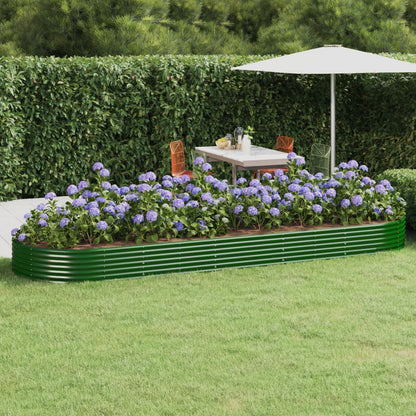 vidaXL Carré potager en acier galvanisé 450x140x36 cm Vert