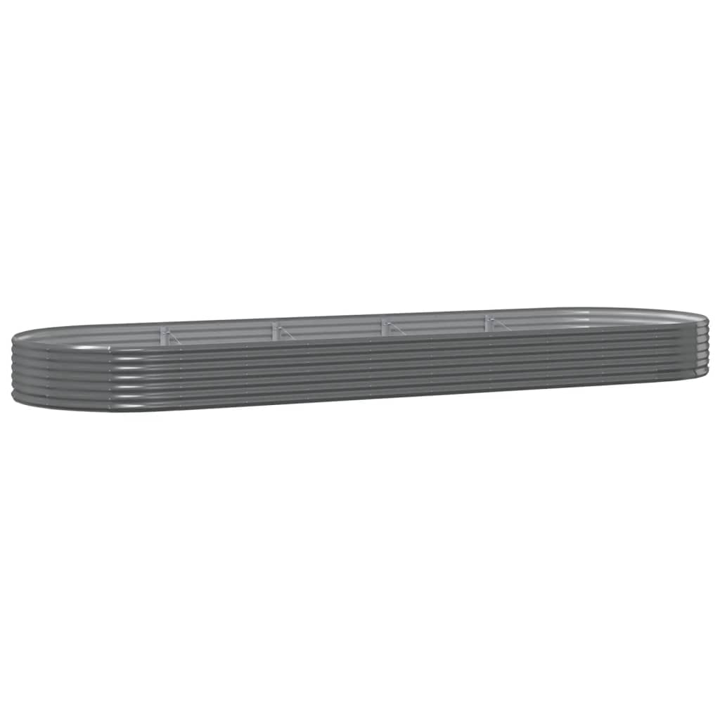 vidaXL Carré potager en acier galvanisé 450x140x36 cm Gris
