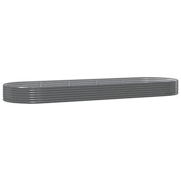 vidaXL Carré potager en acier galvanisé 450x140x36 cm Gris