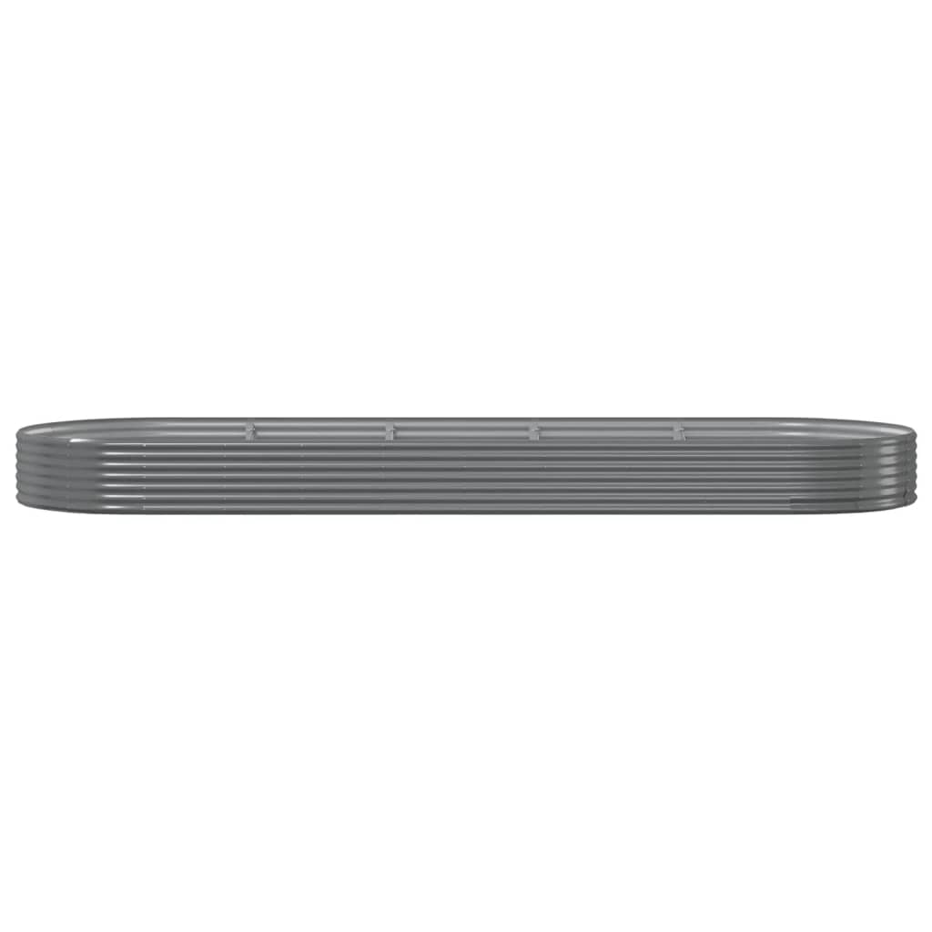 vidaXL Carré potager en acier galvanisé 450x140x36 cm Gris