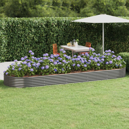 vidaXL Carré potager en acier galvanisé 450x140x36 cm Gris