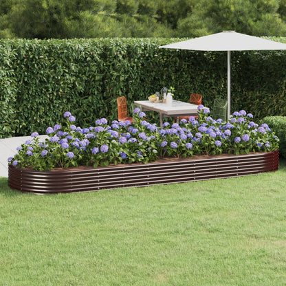 vidaXL Carré potager en acier galvanisé 450x140x36 cm Marron