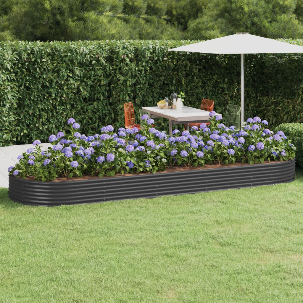 vidaXL Jardinière surélevée Acier galvanisé 450x140x36 cm Anthracite