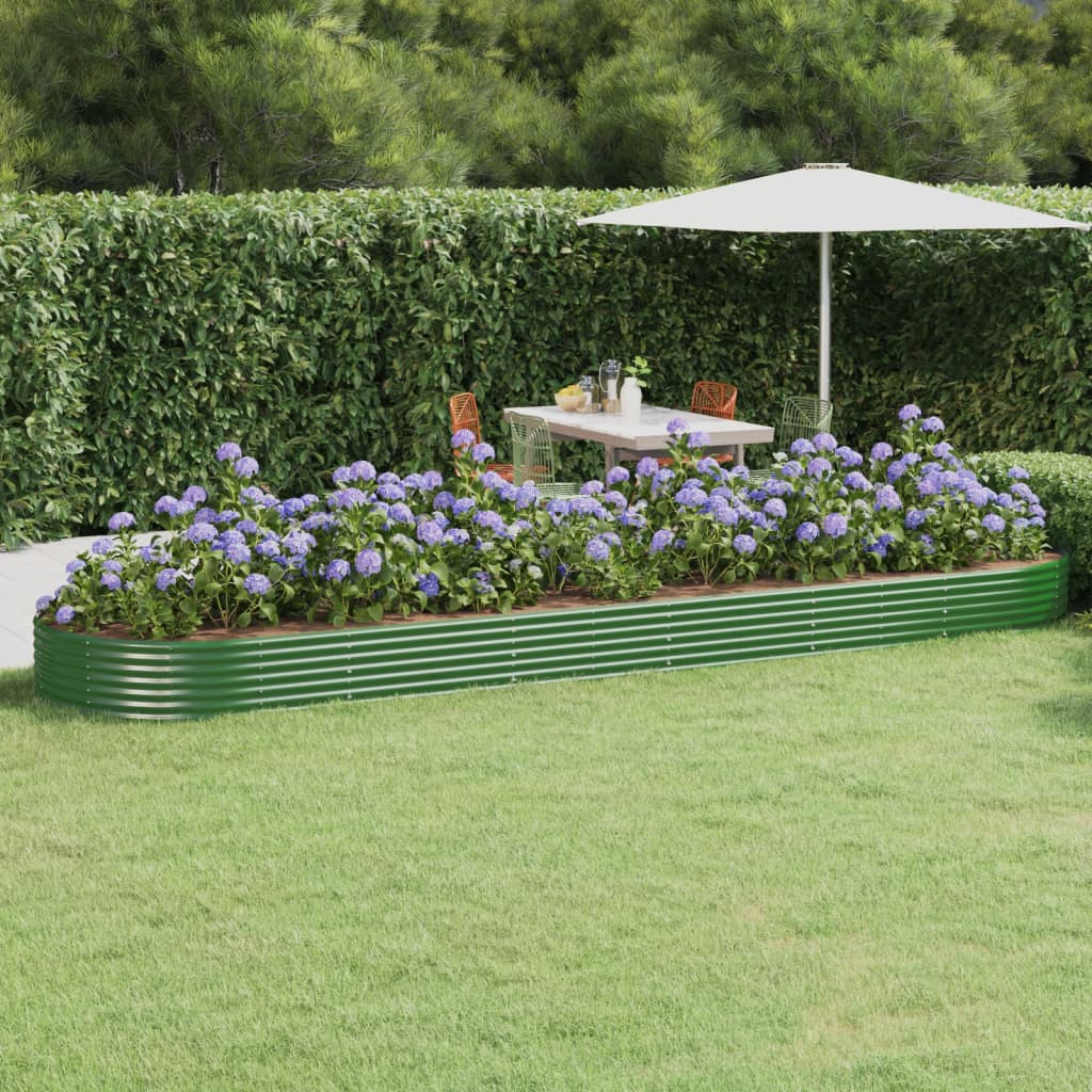 vidaXL Jardinière en acier galvanisé 523x140x36 cm Vert