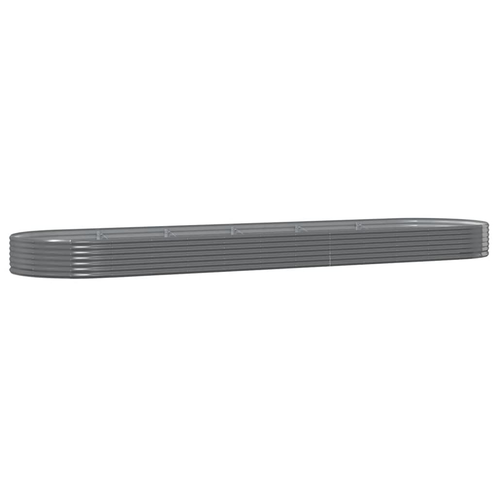 vidaXL Carré potager en acier galvanisé 523x140x36 cm Gris