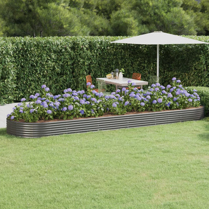 vidaXL Carré potager en acier galvanisé 523x140x36 cm Gris