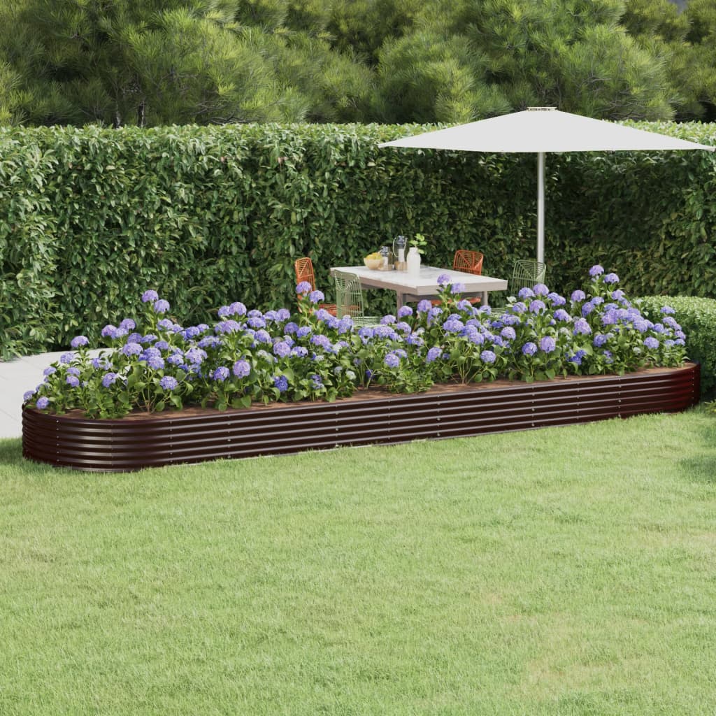 vidaXL Carré potager en acier galvanisé 523x140x36 cm Marron