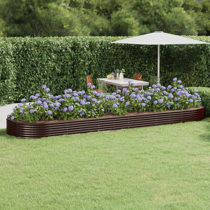 vidaXL Carré potager en acier galvanisé 523x140x36 cm Marron
