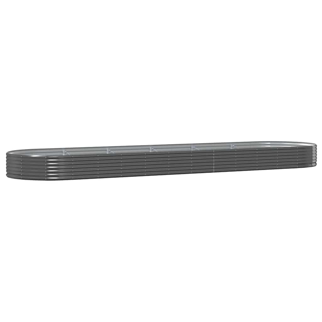 vidaXL Carré potager en acier galvanisé 523x140x36 cm anthracite