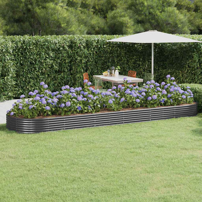 vidaXL Carré potager en acier galvanisé 523x140x36 cm anthracite