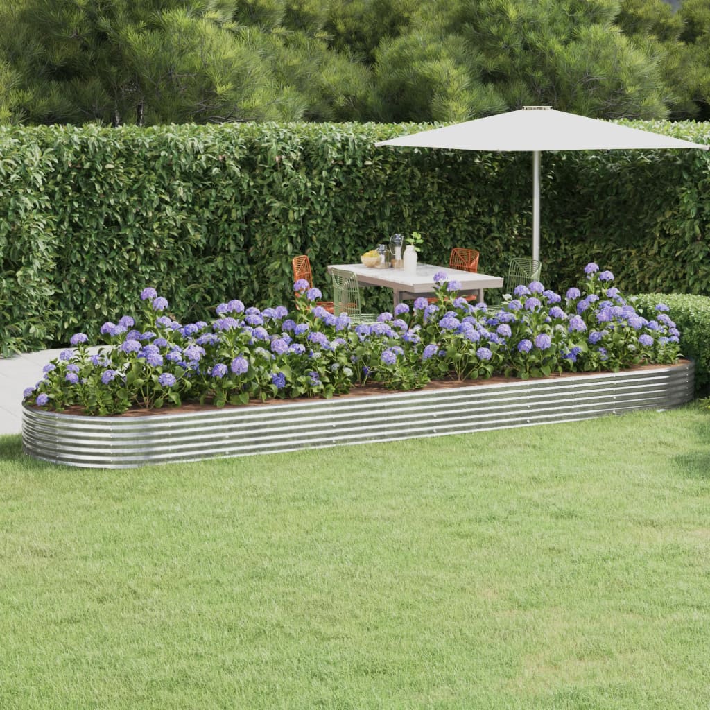 vidaXL Carré potager en acier galvanisé 523x140x36 cm Argenté