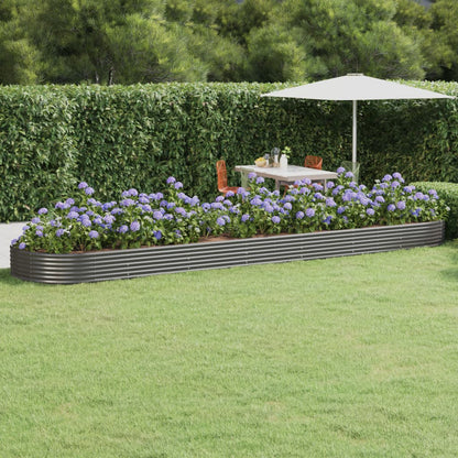 vidaXL Jardinière surélevée en acier galvanisé 600x140x36 cm Gris