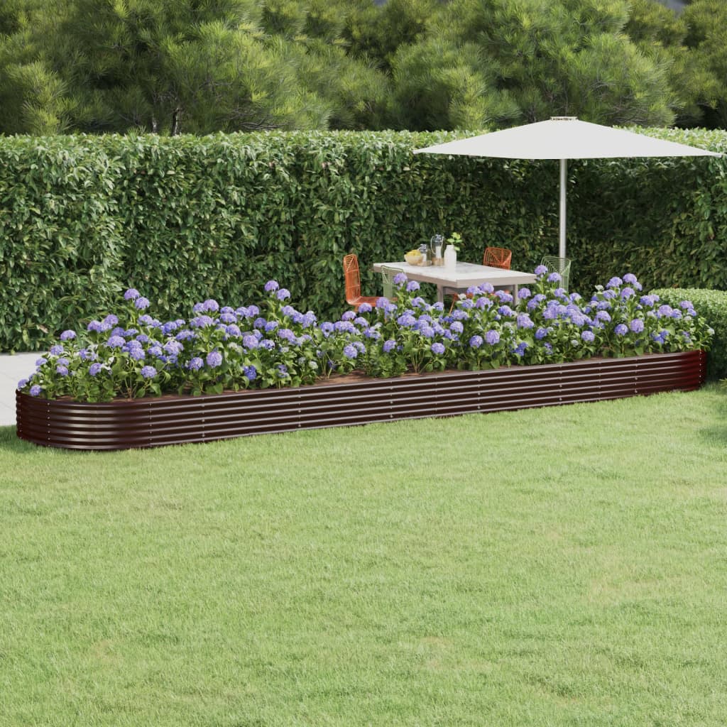 vidaXL Carré potager en acier galvanisé 600x140x36 cm Marron