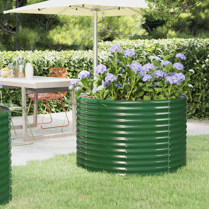 vidaXL Carré potager en acier galvanisé 100x100x68 cm vert