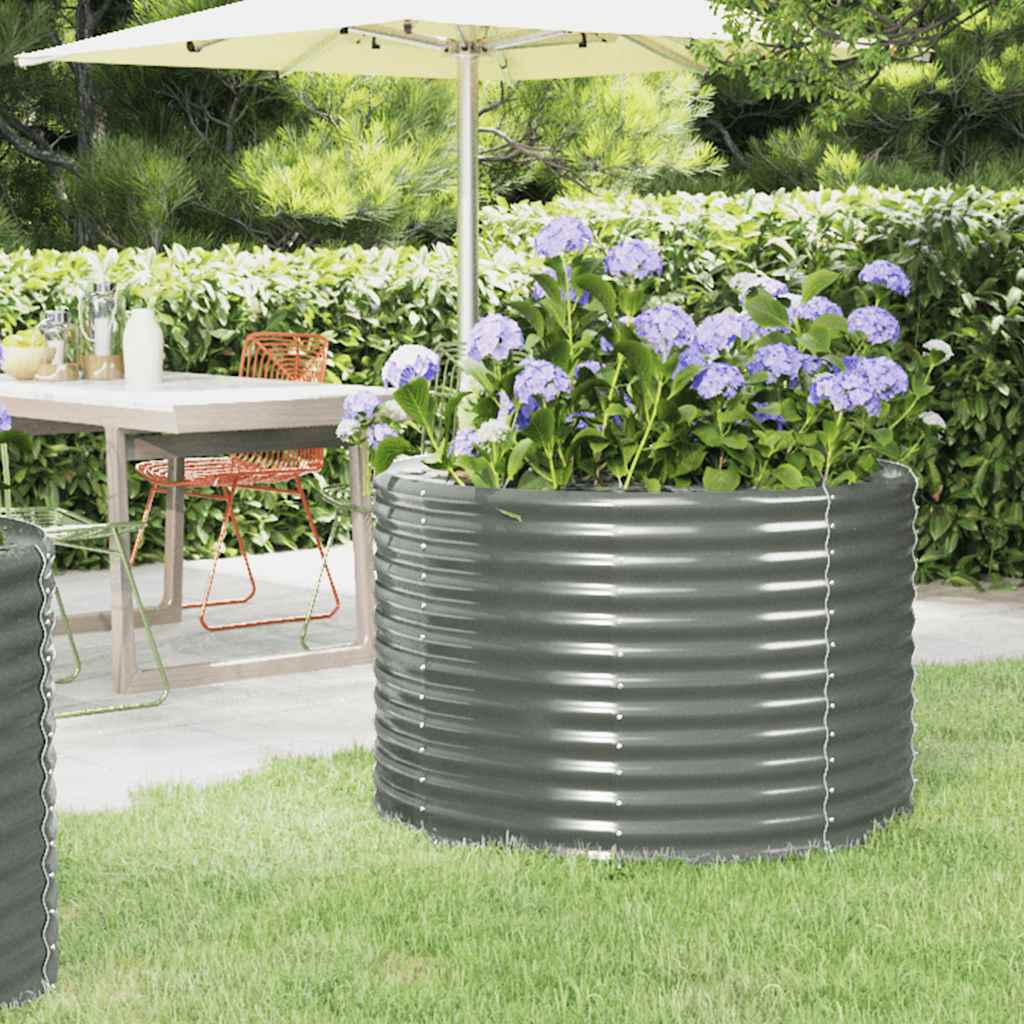 vidaXL Carré potager en acier galvanisé 100x100x68 cm Gris