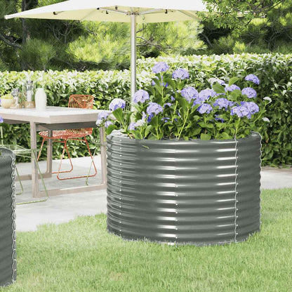 vidaXL Carré potager en acier galvanisé 100x100x68 cm Gris