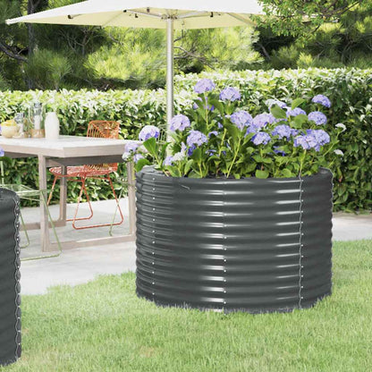 vidaXL Carré potager en acier galvanisé 100x100x68 cm anthracite