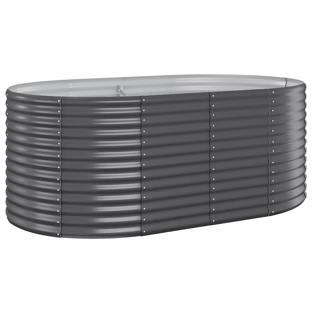 vidaXL Carré potager en acier galvanisé 175x100x68 cm anthracite