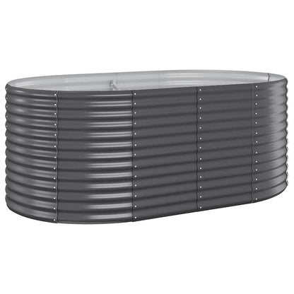 vidaXL Carré potager en acier galvanisé 175x100x68 cm anthracite