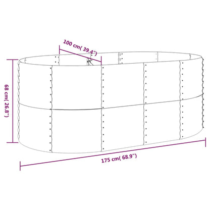 vidaXL Carré potager en acier galvanisé 175x100x68 cm anthracite
