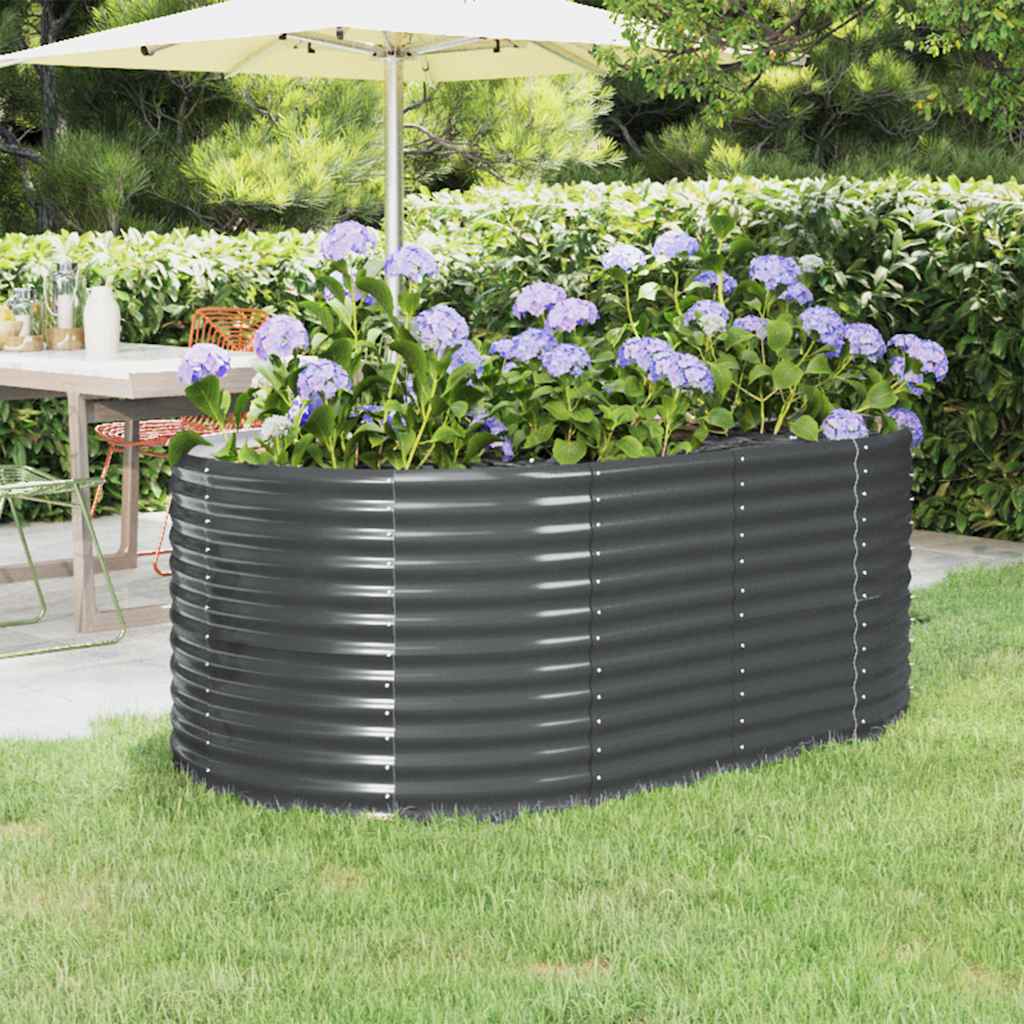 vidaXL Carré potager en acier galvanisé 175x100x68 cm anthracite